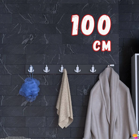 Modilayn ARI Serisi 18 Kancalı Banyo Askısı - 6'lı Set (96,4x9,6 cm) | Ekstra Düzen ve Yer Tasarrufu ürün görseli 1