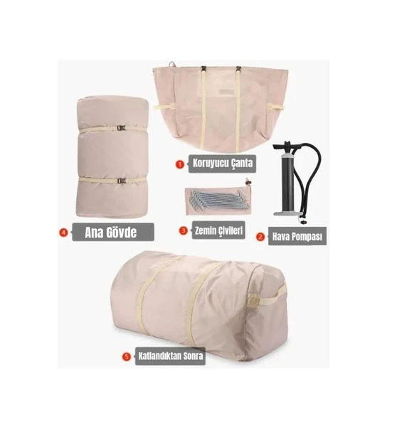 Realx 6 Kişilik Su Geçirmez 4 Mevsim şişme Kamp çadırı 300x210x200 Cm Kolay Kurulum özelliği