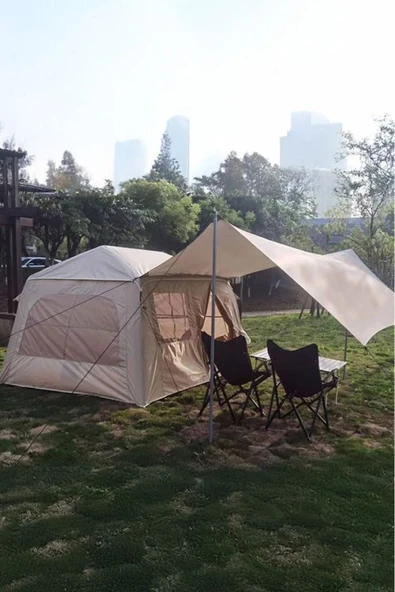 Realx 6 Kişilik Tenteli 4 Mevsim Su Geçirmez Şişme Kamp Çadırı 260x220x190 CM ürün görseli 1