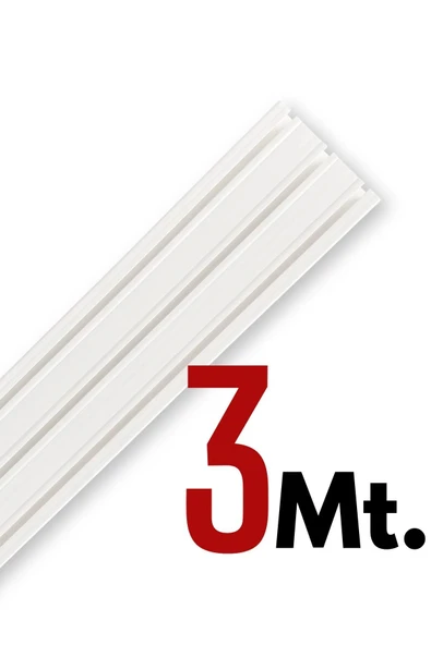 3 Raylı Korniş Perde Rayı Kaliteli Sağlam Ambalaj 3 Metre ürün görseli 1