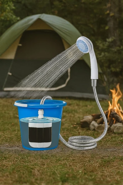 Realx Portatif Şarjlı Kamp Bahçe Outdoor Duş Başlıklı Seyyar Duş Seti 150 Cm ürün görseli 1