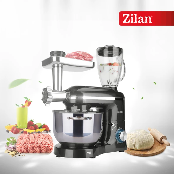 ZLN1772 Pro Şef  Çok Fonksiyonlu Stand Mikser (Kıyma Hamur Blender| 5.5L Paslanmaz Çelik Kase | 1.5L Cam Blender | 1400W ürün görseli 1