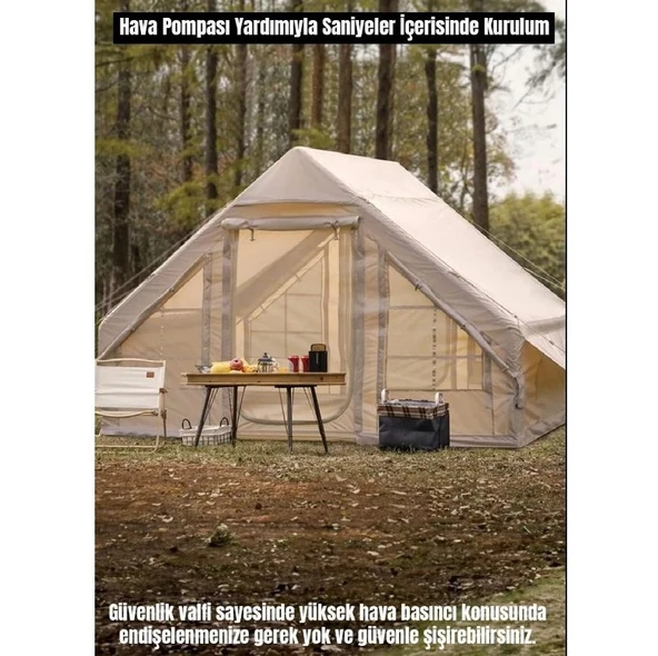 Realx 6 Kişilik Su Geçirmez 4 Mevsim şişme Kamp çadırı 300x210x200 Cm Kolay Kurulum özelliği