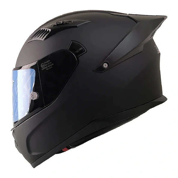 FAZER FX-211X MAT SİYAH KASK KAPALI MODEL RENKLİ CAMLI ( İÇ GÜNEŞ VİZÖRLÜ ) ürün görseli 1