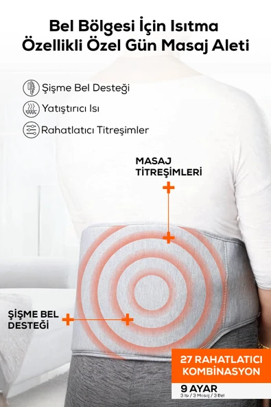 Realx Titreşimli Isıtmalı Şişme Bel Desteği Bel Masaj Aleti ürün görseli 1