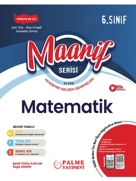PALME 6.SINIF MAARİF SERİSİ MATEMATİK HAFTALIK DENEME (41 FÖY) ürün görseli 1