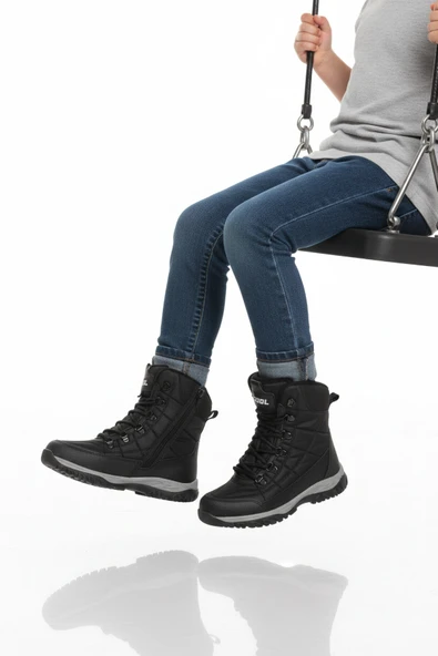 Cool Siyah Polarlı Kaymaz Taban Soğuğa Dirençli Unisex Çocuk Bot Felix F ürün görseli 1