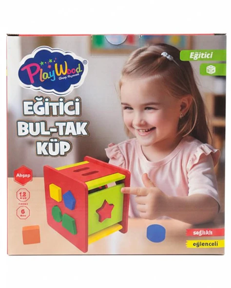 Playwood Ahşap Eğitici Bul Tak Küp ONY411 ürün görseli 1