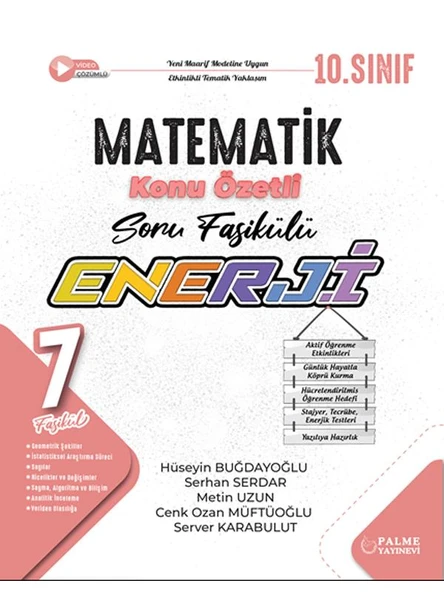 PALME 10.SINIF ENERJİ MATEMATİK KONU ÖZETLİ SORU FASİKÜLLERİ (7 FASİKÜL) ürün görseli 1