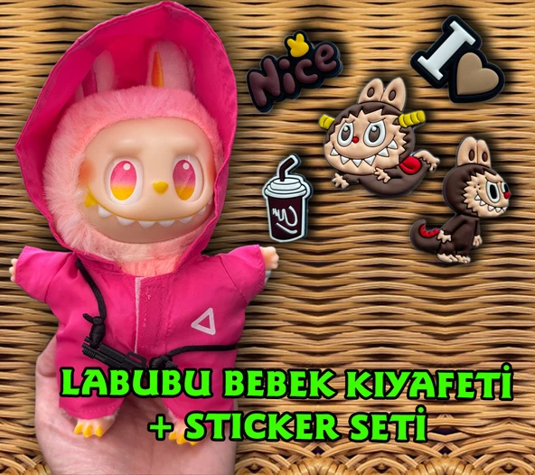 Squid Game Labubu Kıyafeti ve Aksesuar - Sticker Seti Hediye (Bebek dahil değildir) ürün görseli 1