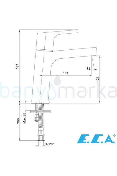 Eca E.C.A Luna Lavabo Bataryası 102108940 - Resim 2