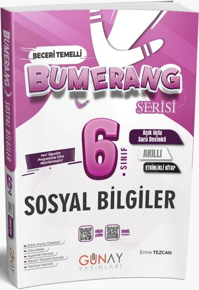 Günay Yayınları 6. Sınıf Sosyal Bilgiler Etkinlikli Bumerang Serisi ürün görseli 1