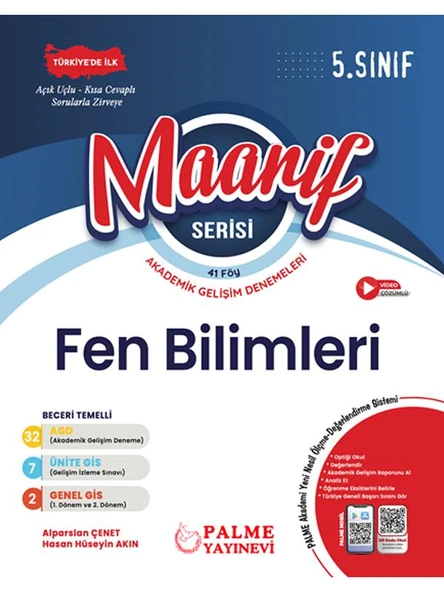 PALME 5.SINIF MAARİF SERİSİ FEN BİLİMLERİ HAFTALIK DENEME (41 FÖY) ürün görseli 1