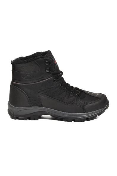 Ayakmod Siyah Kroko İçi Kürklü Kaymaz Taban Soğuğa Dirençli Erkek Outdoor Bot 980 M ürün görseli 1