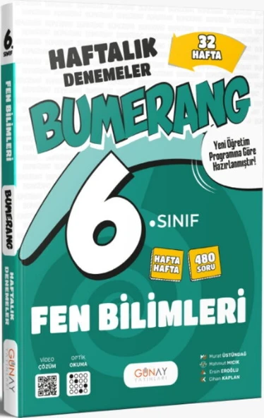 Günay Yayınları 6. Sınıf Fen Bilimleri Bumerang 32 Haftalık Denemeler ürün görseli 1