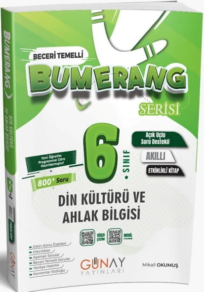Günay Yayınları 6. Sınıf Din Kültürü ve Ahlak Bilgisi Etkinlikli Bumerang Serisi ürün görseli 1