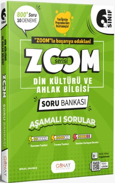 Günay Yayınları 6. Sınıf Din Kültürü ve Ahlak Bilgisi Zoom Serisi Soru Bankası ürün görseli 1