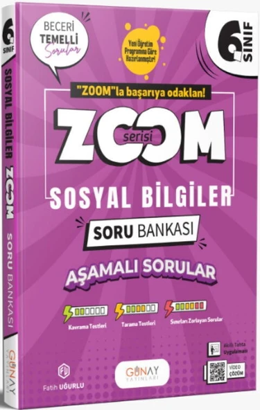 Günay Yayınları 6. Sınıf Sosyal Bilgiler Zoom Serisi Soru Bankası ürün görseli 1