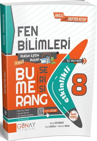 Günay Yayınları 8. Sınıf Fen Bilimleri Etkinlikli Bumerang Serisi ürün görseli 1