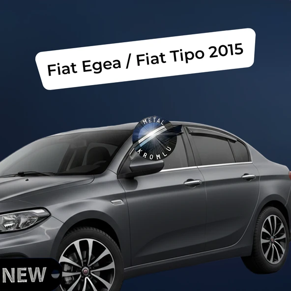 Paslanmaz Krom Akrilik Cam Rüzgarlığı Fiat Egea / Fiat Tipo 2015 sonrası ile uyumlu CHR-1-006-001 ürün görseli 1