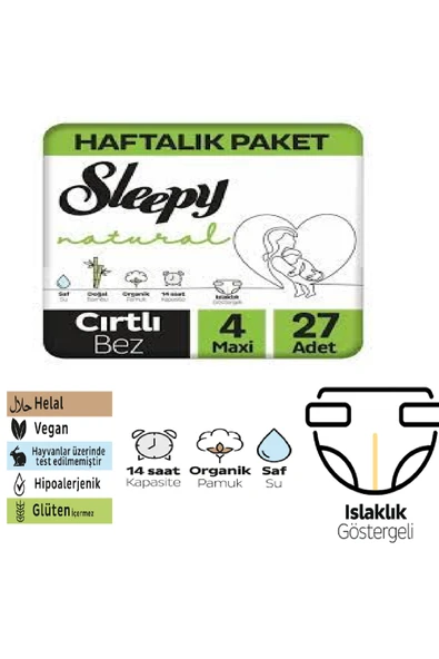 natural jumbo bebek bezi no:4 27 li maxi 7-14 KG (8681212064619) ürün görseli 1