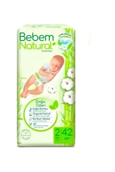 Bebek Bezi Natural Jumbo Pk Beden:2 3-6 kg Mini 42 Adet ürün görseli 1