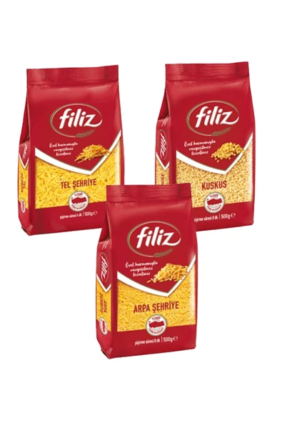 Filiz Arpa Şehriye 500 g Tel Şehriye 500 g Kuskus 500 g 3 lü Set ürün görseli 1