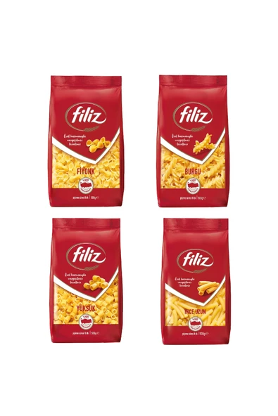 Filiz Makarna 500 gram 4 Adet Fiyonk Burgu Yüksük İnce Uzun ürün görseli 1