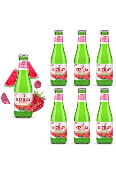 KIZILAY MADEN SUYU DOĞAL KARPUZ ÇİLEK AROMALI 200 ML X 6 ADET ürün görseli 1