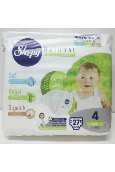 Doğal 7-14 Kg Bebek Bezi No:4 27 Adet Kampanyalı Orjinal Ürün Kampanyalı Ürün ürün görseli 1