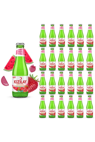 KIZILAY MADEN SUYU DOĞAL KARPUZ ÇİLEK AROMALI 200 ML X 24 ADET ürün görseli 1