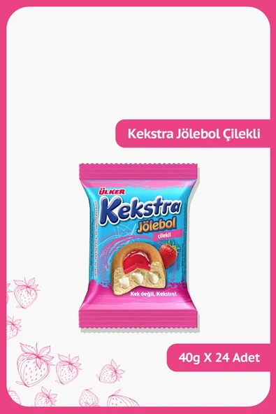 KEKSTRA Jölebol Çilekli Kek - 40 gram - 24 Adet ürün görseli 1