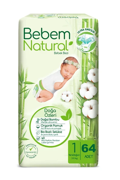 Bebek Bezi Fırsat Paketi 1 Beden 2-5 Kg 64 Adet ürün görseli 1