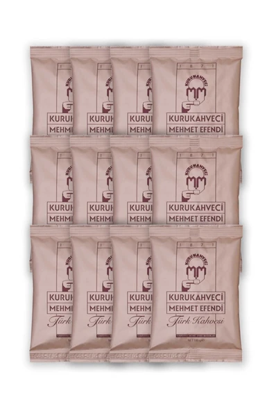 Kurukahveci Mehmet Efendi Türk Kahvesi 100 G Folyo Ambalaj X 12 Adet 8690627021209 ürün görseli 1