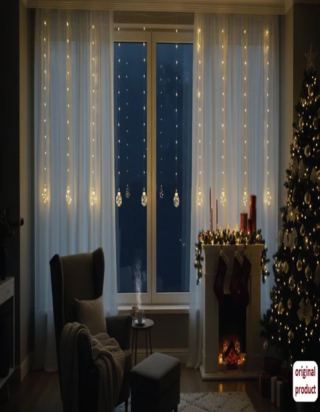 Dekoratif Ampul Top Perde Kumandalı 3 Metre 8 Mod Peri Led Işık Günışığı Aydınlatma Perde Led Usb ürün görseli 1