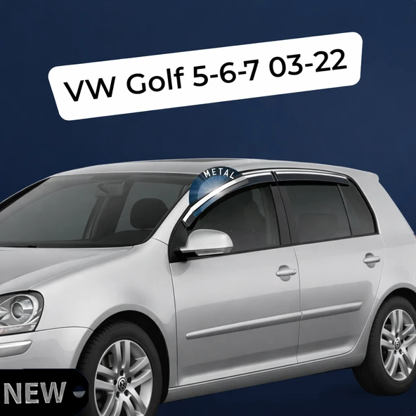 Paslanmaz Krom Akrilik Cam Rüzgarlığı Volkswagen Golf 5-6-7 03-22 CHR-1-026-001 ürün görseli 1