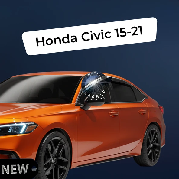 Paslanmaz Krom Akrilik Cam Rüzgarlığı Honda Civic 15-21 CHR-1-008-002 ürün görseli 1