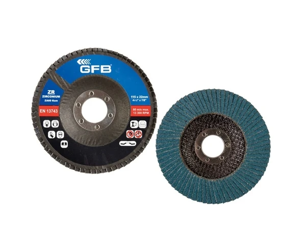 Gfb Zirkonyum Flap Disk Zımpara 115 MM 80 Kum ürün görseli 1