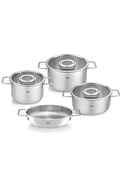 Fissler Pure Collection 7 Parça Cam Kapak Çelik Tencere Seti ürün görseli 1