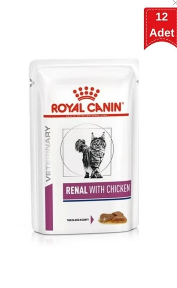 Royal Canin Veterinary Diet Renal Chicken Tavuklu Yaş Kedi Maması 85 gr x 12 Adet ürün görseli 1