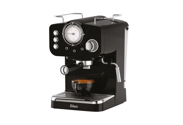 ZLN2991 Retro Espresso Kahve Makinesi (Espresso-Cappiccino-Latte)15 Bar Basınç Süt Köpürtücü 1.25L 1100W | Siyah ürün görseli 1