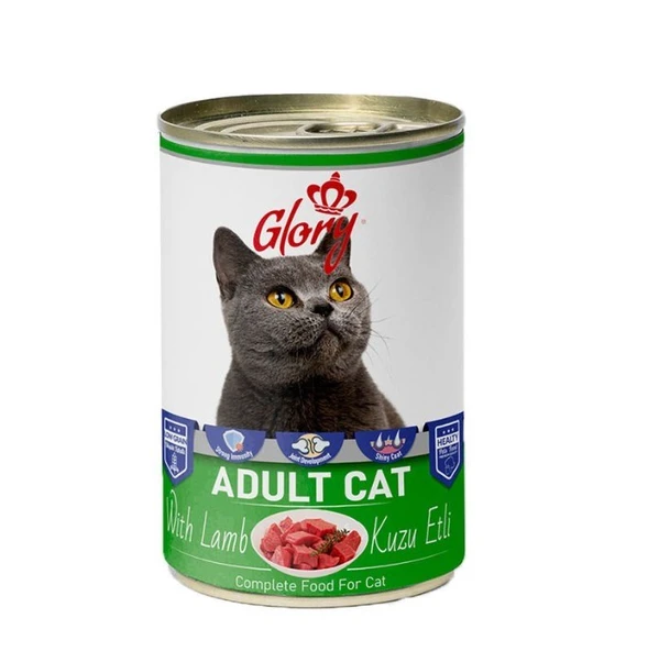12x400 Gram Glory Parça Kuzu Etli  Kedi Konservesi ürün görseli 1