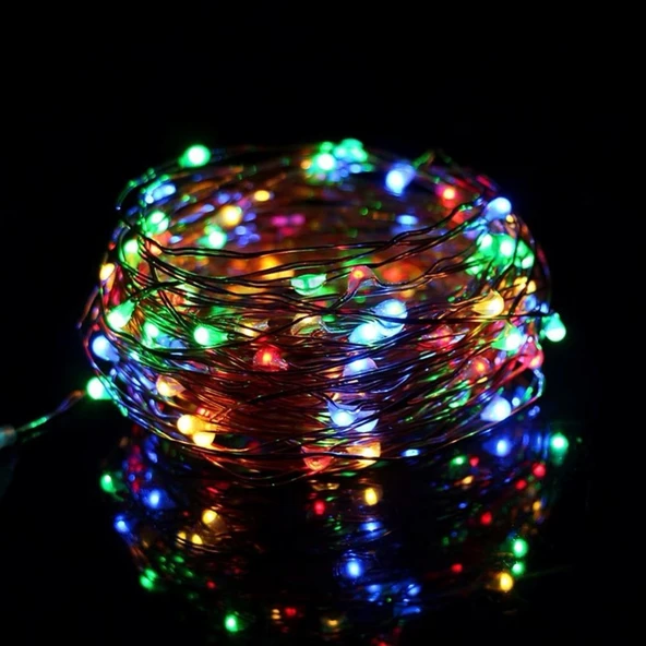Pilli Peri Led Işık 3m KARIŞIK RENKLER RGB Yılbaşı Ağacı Işığı Pilli Yılbaşı Ağaç Işığı ürün görseli 1