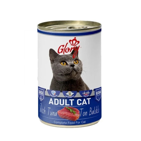12x400 Gram Glory Parça Ton Balıklı ve Hamsili  Kedi Konservesi ürün görseli 1