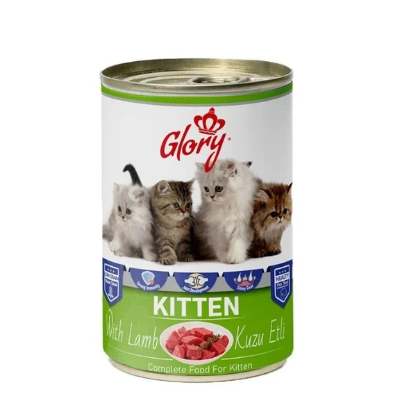 12x400 Gram Glory Parça Kuzu Etli Yavru Kedi Konservesi ürün görseli 1