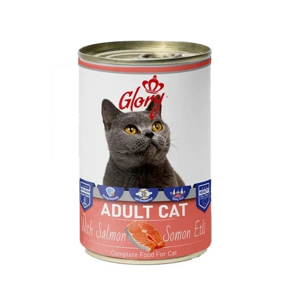 12x400 Gram Glory Parça Somon Etli  Kedi Konservesi ürün görseli 1