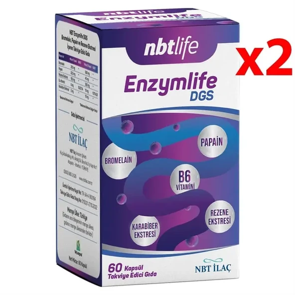 Nbt Enzymlife DGS Takviye Edici Gıda 60 Kapsül 2 adet ürün görseli 1