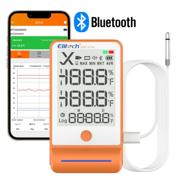 Elitech GSP-6 Pro Akıllı Sıcaklık ve Nem Kaydedici ürün görseli 1