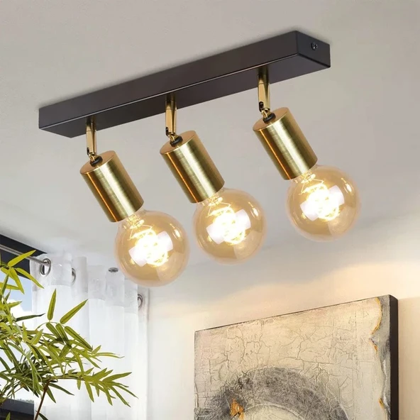Rsylight Retro Metal Dekoratif 3 Lü Masa Üstü 180 Derece Hareketli Avize ürün görseli 1