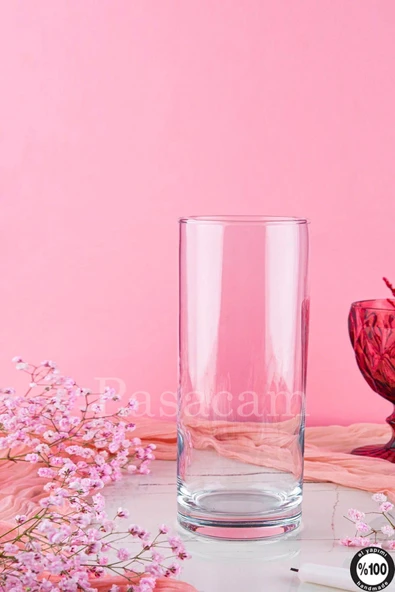 Delizli El İmalati 10 cm x 20 Cm - El İşciliği Silindir Vazo Cam PS200 KALIN TABANDIR KESİNLİKLE ürün görseli 1